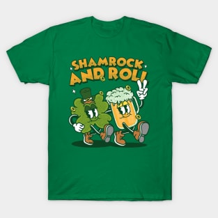 Shamrock and roll st patricks day retro cartoon T-Shirt